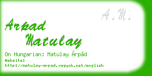 arpad matulay business card
